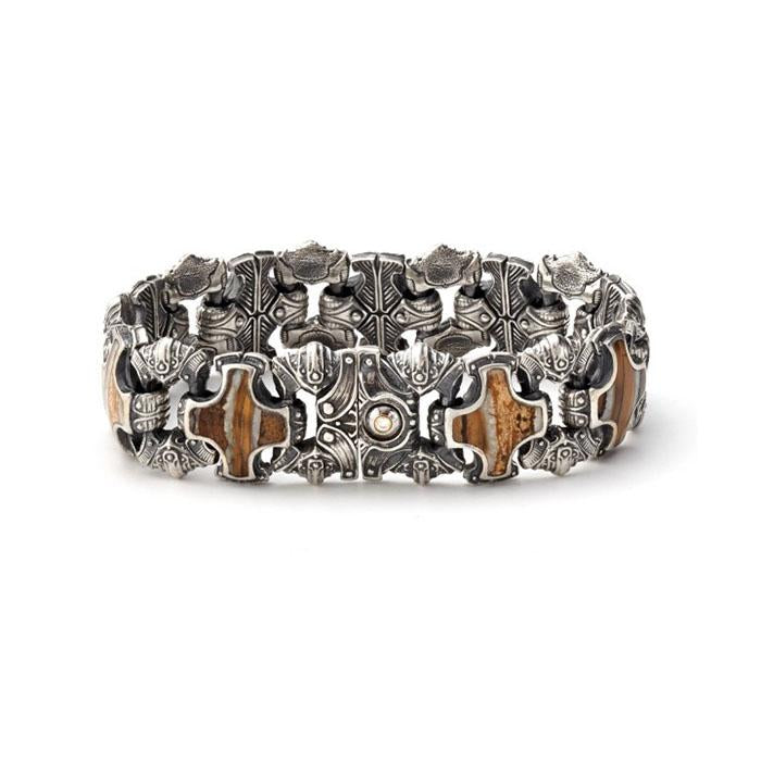 William Henry BR5S MT BR "Aleksius" Bracelet with Fossil Inlay